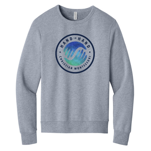 BELLA + CANVAS Unisex Sponge Fleece Classic Crewneck Sweatshirt - Printed Logo Thumbnail